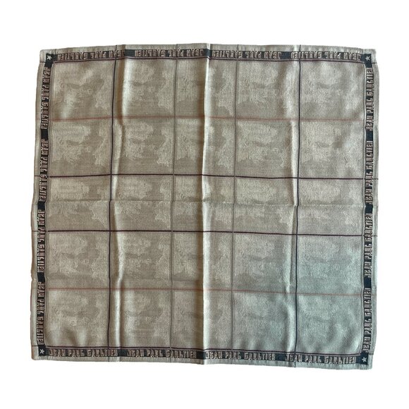 Vintage Jean Paul Gaultier Cotton Scarf – Negative Print Grid Design - Picture 1 of 7